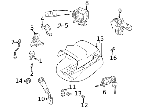 Shroud, Switches & Levers for 2002 Toyota Celica #0