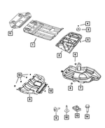 68137927AA - Frame, Bumper and Fascia: Transfer Case Skid Plate for Mopar Image