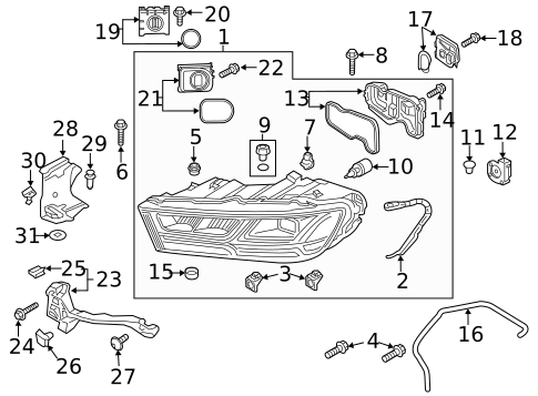 Headlamp Components for 2017 Audi Q7 #1