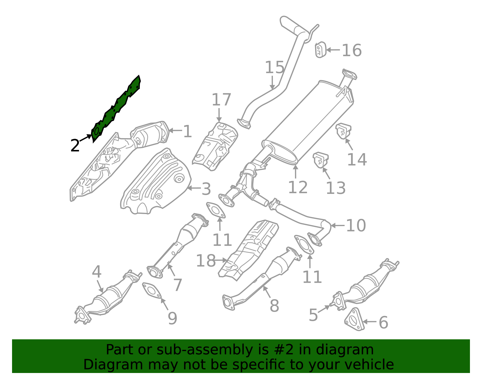 Manifold Gasket 14036-EA200 | My Nissan Part