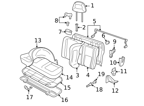 Rear Seat Components for 2010 Volkswagen Beetle #0