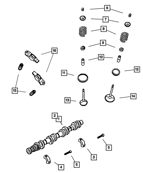 Camshafts and Valves for 2005 Dodge Durango #0