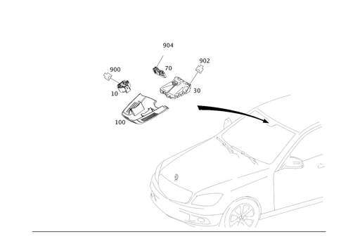 Sensors, Camera and Switches Behind Windshield for 2013 Mercedes-Benz C350 #0