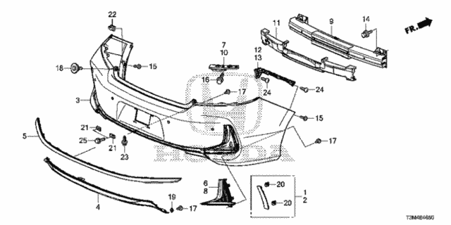Rear Bumper for 2017 Honda Accord #0