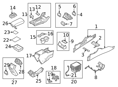 Center Console for 2018 Hyundai Sonata #0