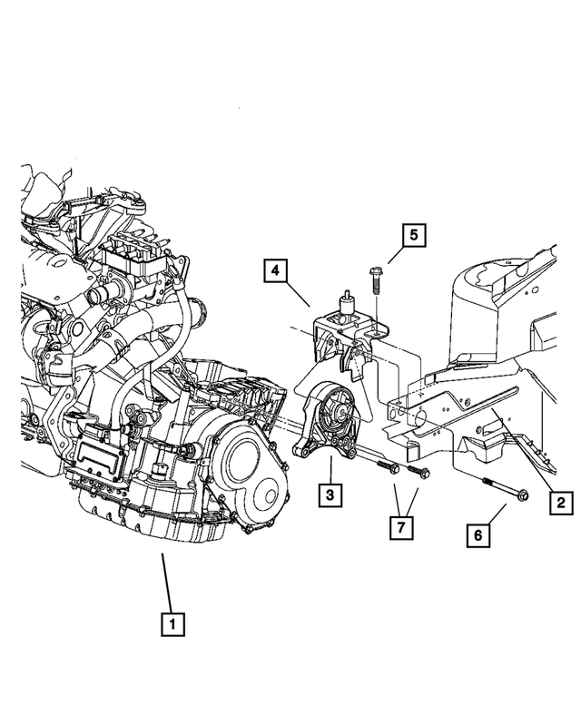 4861459AC - Engine Mounting: Engine Mount Bracket for Mopar Image