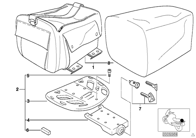 51252313285 - Frame and Mounting Parts: Lock (with Key Code) -  for BMW-Motorrad Image