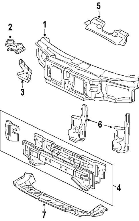 Radiator Support for 1999 Mercury Cougar #0