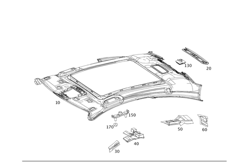 Roof Lining/Headlining for 2013 Mercedes-Benz C250 #0