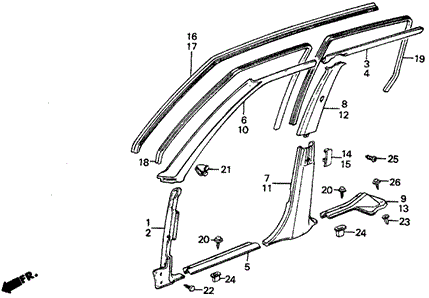Door Trim for 1984 Honda Wagovan #0