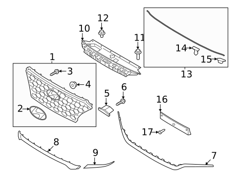 Grille & Components for 2023 Hyundai Santa Fe #0