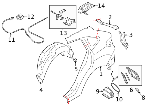 Quarter Panel & Components for 2013 Subaru XV Crosstrek #0