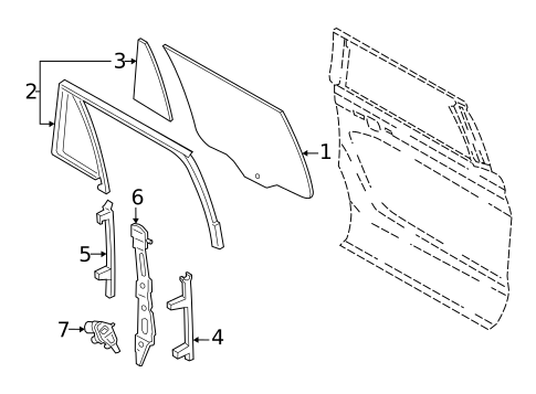 Glass - Rear Door for 2025 Lincoln Navigator #0