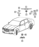 68195197AB - Exterior Ornamentation: Decklid Emblem for Mopar Image