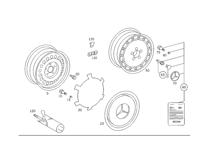 1244000225 - Wheels: Hub Cap for Mercedes-Benz Image image