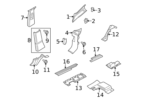 Interior Trim - Pillars for 2010 Land Rover Range Rover #0
