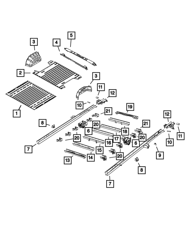 68167035AA - Body Sheet Metal Except Doors: Center Floor Pan for Mopar Image image