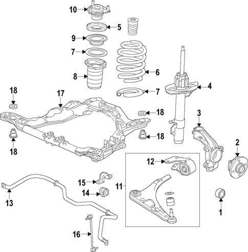 Front Suspension for 2017 Honda Ridgeline #0