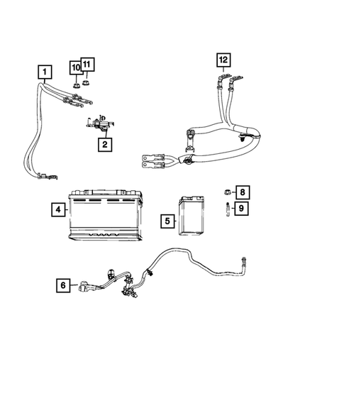 Battery, Battery Tray and Cables for 2020 Jeep Gladiator #3