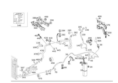 Refrigerant Line Arrangement for 2012 Mercedes-Benz S400 #0