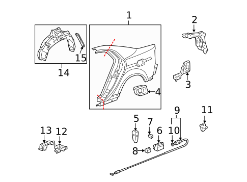 Quarter Panel & Components for 2004 Acura TL #0