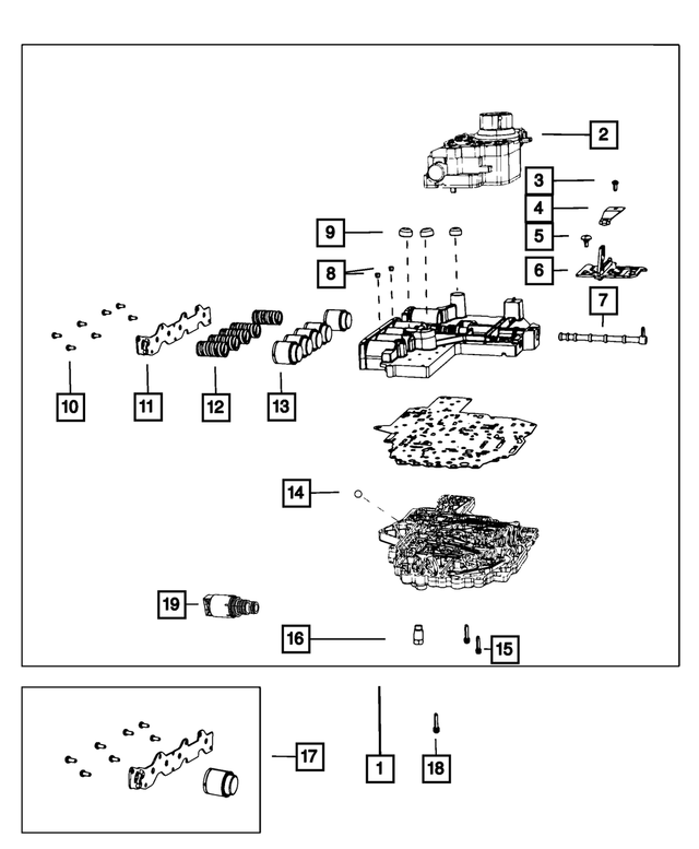 68448028AD - Transmission: Valve Body Assembly for Mopar Image