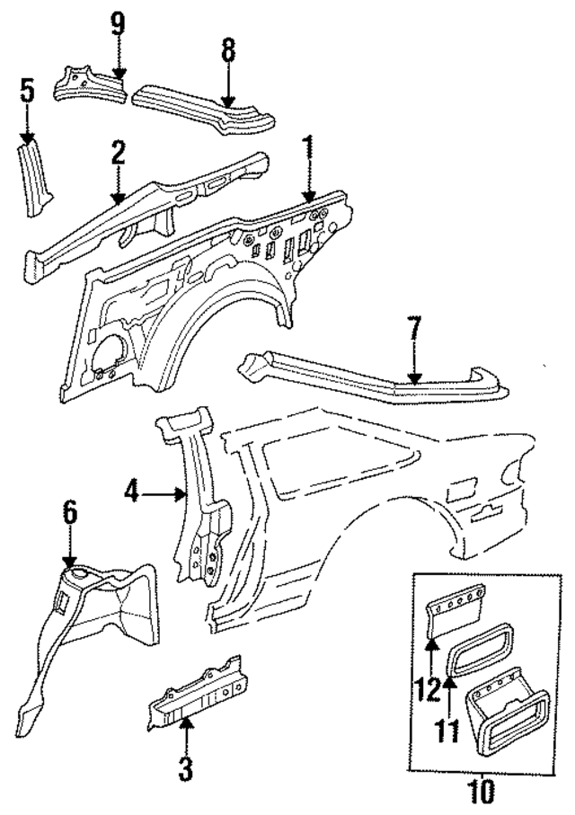 F42Z6127859A - Body: Inner Panel for Ford: Probe Image