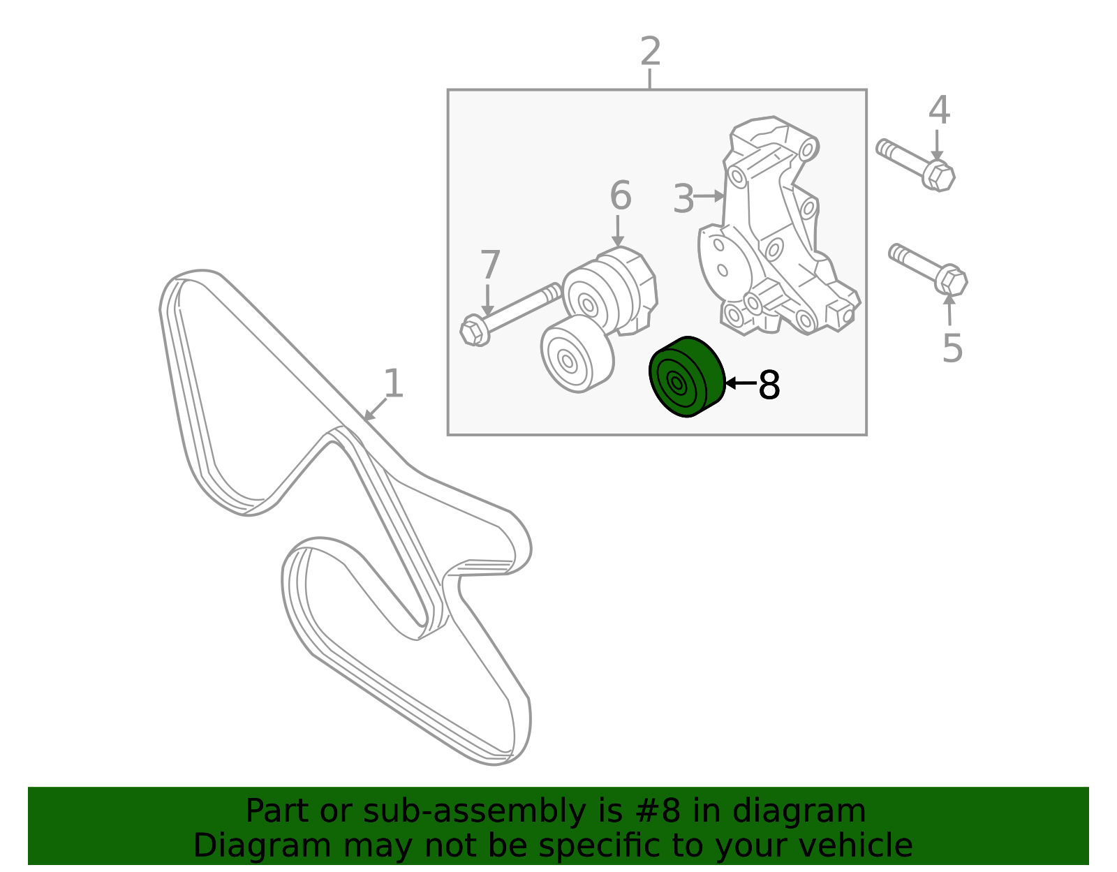 Hyundai - 25287-2C000 - Idler Pulley - 2010-2014 Hyundai Genesis Coupe ...