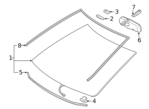 Glass - Windshield for 2017 Toyota Camry #1