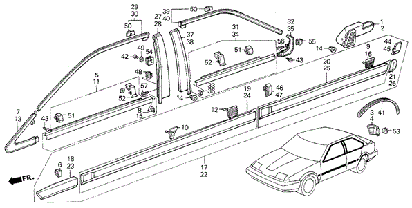 Side Protector 5DR for 1988 Acura Integra #0