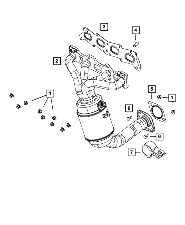 68161348AA - 1.4L Gas; Engine: Exhaust Pipe Gasket for Mopar Image