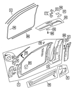 55276282AB - : Front Door Weatherstrip for Mopar Image