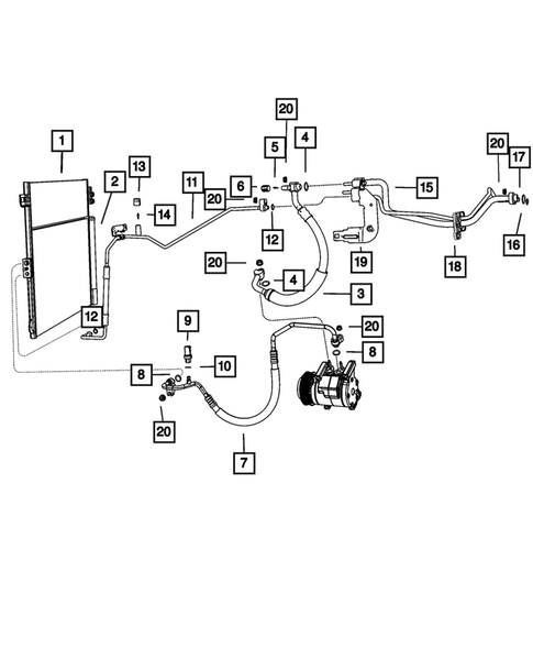 Air Conditioner and Heater Plumbing for 2022 Jeep Grand Cherokee WK #0