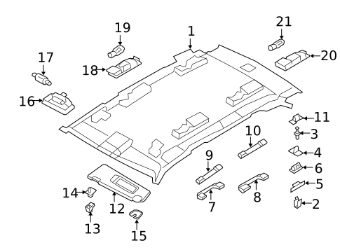 Interior Trim - Roof for 2009 BMW X5 #0