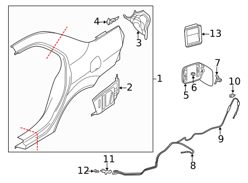 Quarter Panel & Components for 2002 Mitsubishi Lancer #0