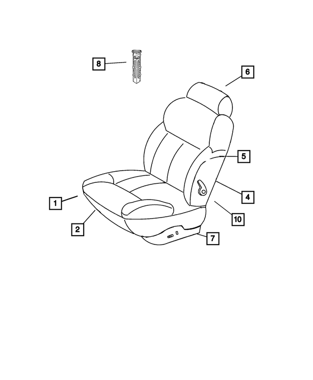 XF251DVAA - Interior Trim: Front Seat Cushion, Left for Mopar Image