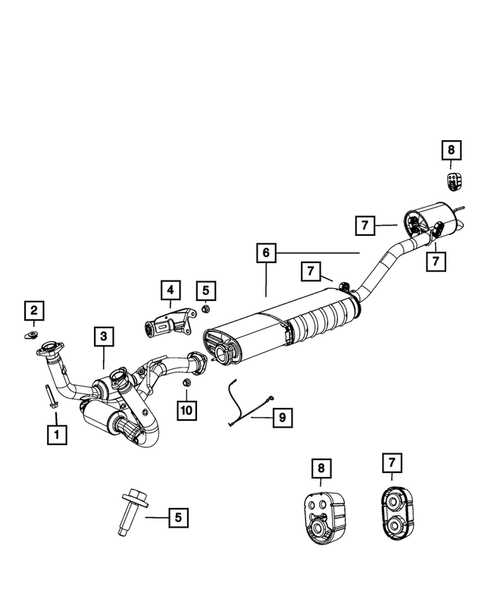 Exhaust System for 2010 Jeep Commander #2
