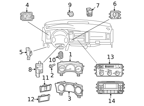 Cluster & Switches for 2008 Chrysler Aspen #0