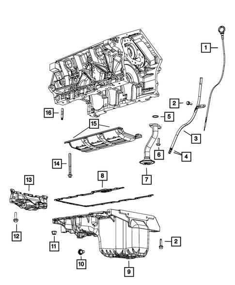 Engine Oiling, Oil Pan and Indicator (Dipstick) for 2010 Dodge Charger #0