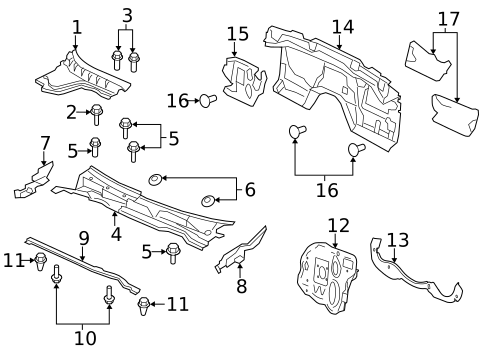 Cowl for 2017 Chevrolet Caprice #0