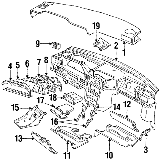 9128105 - : Instrument Cluster Housing Cover for Volvo Image