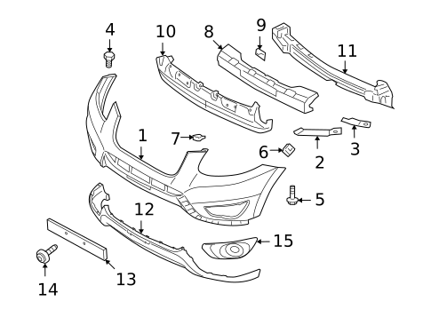 Bumper & Components - Front for 2010 Hyundai Santa Fe #0