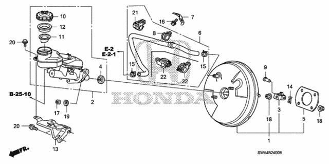 Brake Master Cylinder  - Master Power (KA) (KC) for 2008 Honda CR-V #0