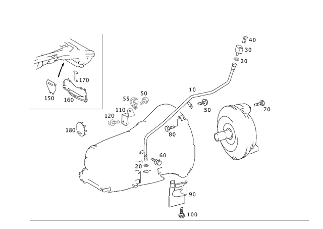 2302700084 - MB Automatic Transmission: Oil Filler Pipe for Mercedes-Benz: SL600, SL65 AMG Image image