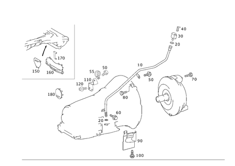 Attached Parts for Transmission, Oil Filler Pipe for 2009 Mercedes-Benz SL600 #0
