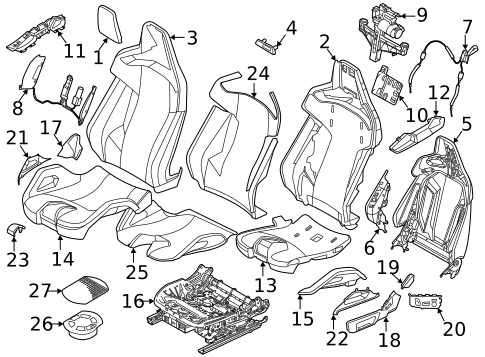 Passenger Seat Components for 2023 BMW M4 #1
