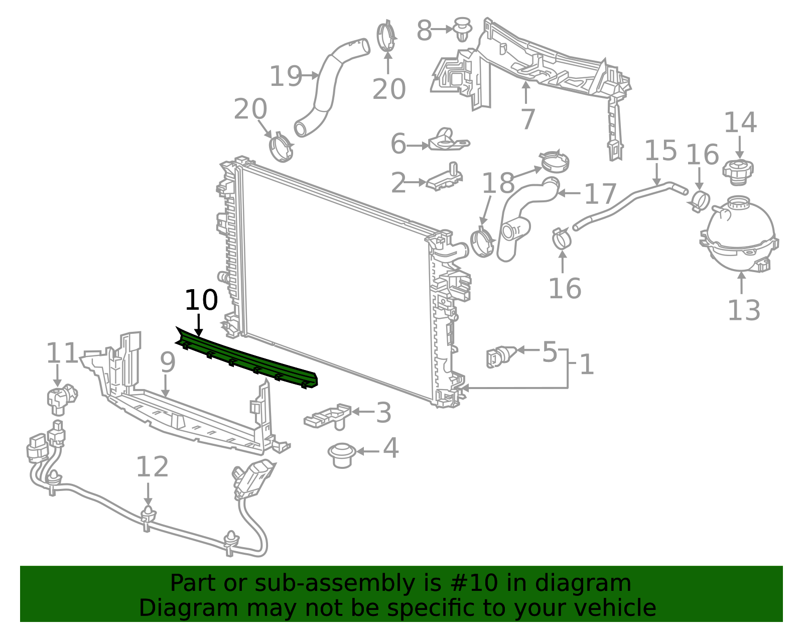 2016-2025 GM Radiator Air Seal 23223151 GM | GMPartsDirect.com