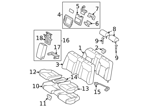 Rear Seat Components for 2009 Lexus IS F #0