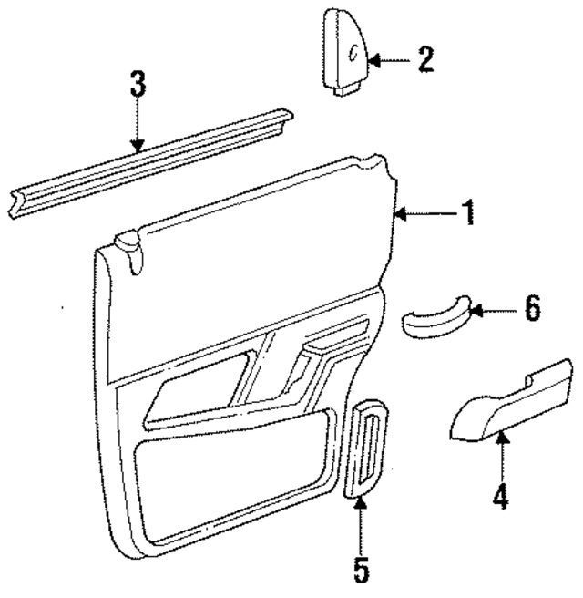 F33Z5427406ABD - Body: Door Trim Panel for Ford: Tempo Image