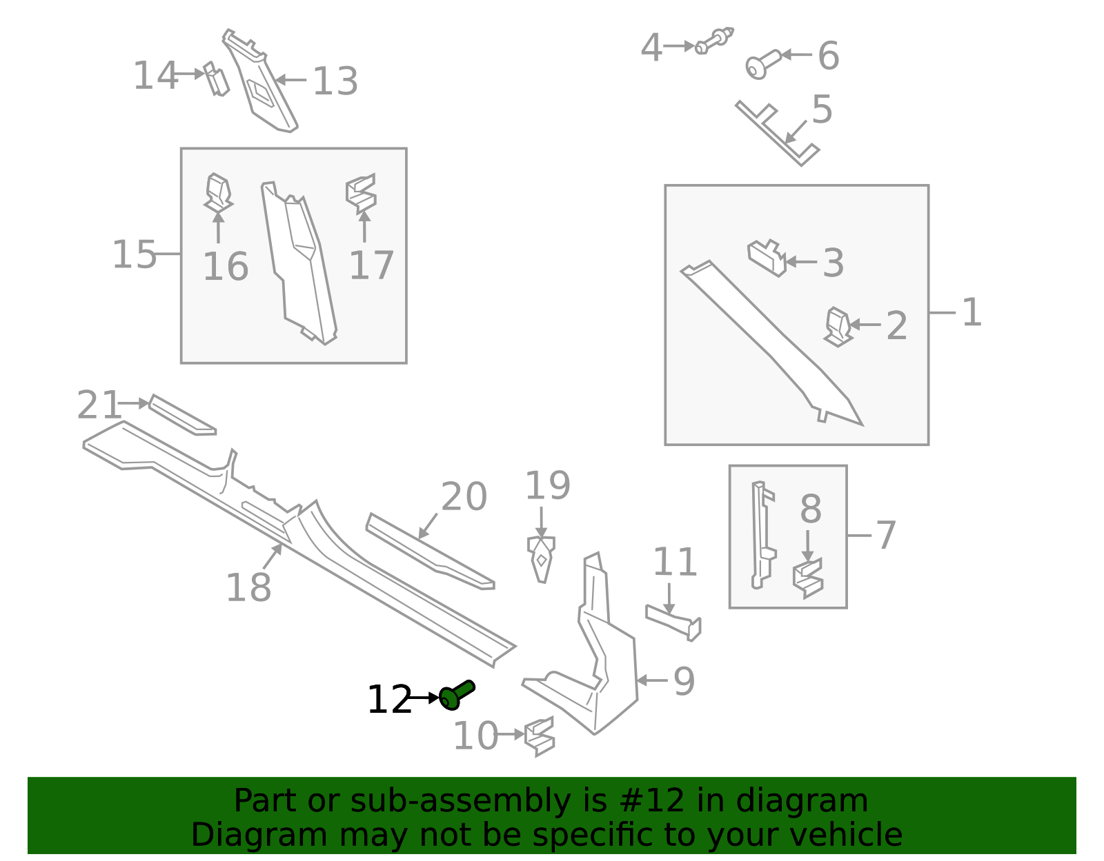Lower Pillar Trim Bolt - Porsche (N-104-718-03)